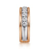 Fancy Wedding Ring in 14k White/Rose Gold with Round Natural Diamond at Gabriel & Co.