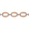 14K White-Rose Gold Diamond Bujukan Link Tennis Bracelet - 0.31 ct