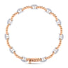 14K White-Rose Gold Diamond Bujukan Link Tennis Bracelet - 0.31 ct