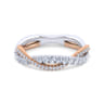 14K White-Rose Gold Diamond Matching Wedding Band - 0.4 ct