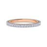 14K White-Rose Gold Diamond Matching Wedding Band - 0.37 ct