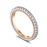 14K White-Rose Gold Diamond Matching Wedding Band - 0.37 ct