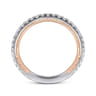 14K White-Rose Gold Diamond Matching Wedding Band - 0.35 ct