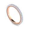 14K White-Rose Gold Diamond Matching Wedding Band - 0.36 ct