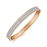 14K White-Rose Gold Hinged Diamond Bangle - 1 ct