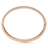 14K White-Rose Gold Hinged Diamond Bangle - 1 ct