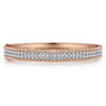 14K White-Rose Gold Hinged Diamond Bangle - 1 ct