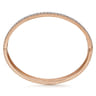 14K White-Rose Gold Hinged Diamond Bangle - 1 ct