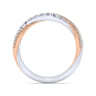 14K White-Rose Gold Matching Wedding Band - 0.38 ct