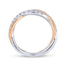 14K White-Rose Gold Matching Wedding Band - 0.38 ct
