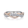 Fancy Wedding Ring in 14k White/Rose Gold with Round Natural Diamond at Gabriel & Co.