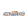 Fancy Wedding Ring in 14k White/Rose Gold with Round Natural Diamond at Gabriel & Co.