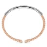14K White-Rose Gold Wide Bujukan Diamond Cuff Bracelet - 1.85 ct