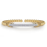 14K White  Yellow Bujukan and Diamond Bar Split Bangle Bracelet - 0.55 ct