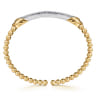 14K White  Yellow Bujukan and Diamond Bar Split Bangle Bracelet - 0.55 ct