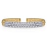 14K White  Yellow Bujukan and Diamond Multi Row Split Bangle Bracelet - 1.35 ct