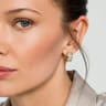 14K White-Yellow Gold 15mm Diamond Earrings - 0.65 ct