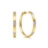 14K White-Yellow Gold 30mm Classic Diamond Hoop Earrings - 0.21 ct