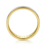 14K White-Yellow Gold 4mm - Men's Wedding Band in Horizontal Brush Finish
