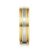 14K White-Yellow Gold 4mm - Men's Wedding Band in Horizontal Brush Finish