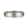 14K White-Yellow Gold 4mm - Men's Wedding Band in Horizontal Brush Finish