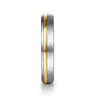 14K White-Yellow Gold 4mm - Men's Wedding Band in Horizontal Brush Finish