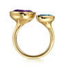 14K White  Yellow Gold Amethyst and Blue Topaz Open Ring
