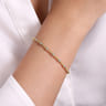 14K White Yellow Gold Beaded Diamond Stations Bangle-Bujukan - 0.21 ct