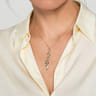 14K White  Yellow Gold Bezel Set Diamond Pendant Necklace - 0.13 ct