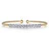 14K White-Yellow Gold Bujukan Baguette Diamond Cuff Bracelet - 0.55 ct