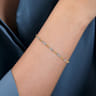 14K White-Yellow Gold Bujukan Bangle With Diamond Baguette Stations - 0.72 ct