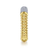 14K White-Yellow Gold Bujukan Bead Band with Diamond Pave Center Bar - 0.35 ct