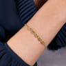 14K White-Yellow Gold Bujukan Bead Cuff Bracelet with Citrine and Diamond Stations - 0.21 ct