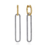 14K White  Yellow Gold Bujukan Beads and Diamond Huggie Drop Earrings - 0.75 ct