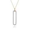 14K White  Yellow Gold Bujukan Beads and Diamond Pendant Necklace - 0.75 ct