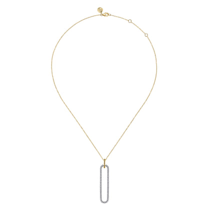 14K White  Yellow Gold Bujukan Beads and Diamond Pendant Necklace