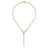 14K White  Yellow Gold Bujukan Beads and Diamond Y Necklace - 0.25 ct