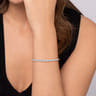 14K White Yellow Gold Bujukan Beads and Graduating Diamond Split Bangle Bracelet - 2.05 ct
