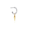 14K White  Yellow Gold Bujukan Bullet and Diamond Huggie Drop Earrings - 0.18 ct