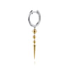 14K White  Yellow Gold Bujukan Bullet and Diamond Huggie Drop Earrings - 0.2 ct