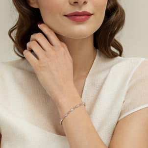 14K White  Yellow Gold Bujukan Clover and Diamond Station Split Bangle Bracelet