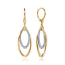 14K White Yellow Gold Bujukan Clover and Graduating Diamond Drop Earrings - 0.35 ct