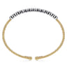 14K White Yellow Gold Bujukan Cuff Bracelet with Bezel Set White Gold Diamonds - 1 ct