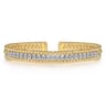14K White-Yellow Gold Bujukan Diamond Bangle - 0.95 ct