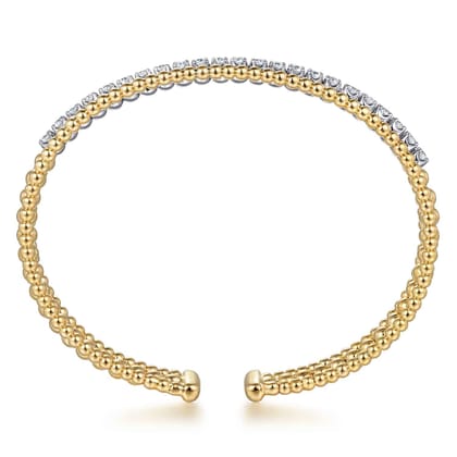 14K White-Yellow Gold Bujukan Diamond Bangle