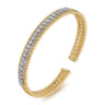 14K White-Yellow Gold Bujukan Diamond Bangle - 1 ct
