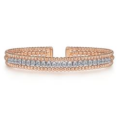 14K White-Yellow Gold Bujukan Diamond Bangle