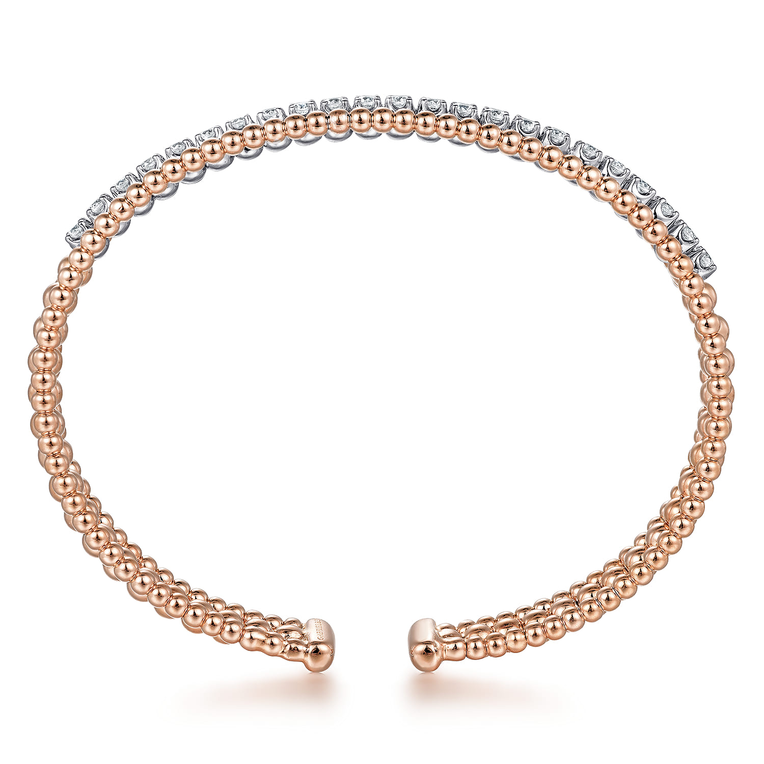 14K White-Yellow Gold Bujukan Diamond Bangle - 1 ct - Shot 3