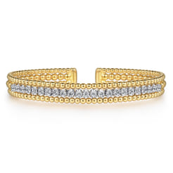 14K White-Yellow Gold Bujukan Diamond Bangle