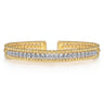 14K White-Yellow Gold Bujukan Diamond Bangle - 0.95 ct